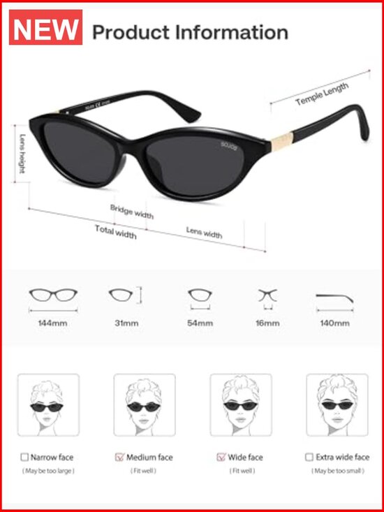 Trendy Oval Sunglasses UV400 Protection Polarized TAC Lens Petite Cat Eye Shades main image 6